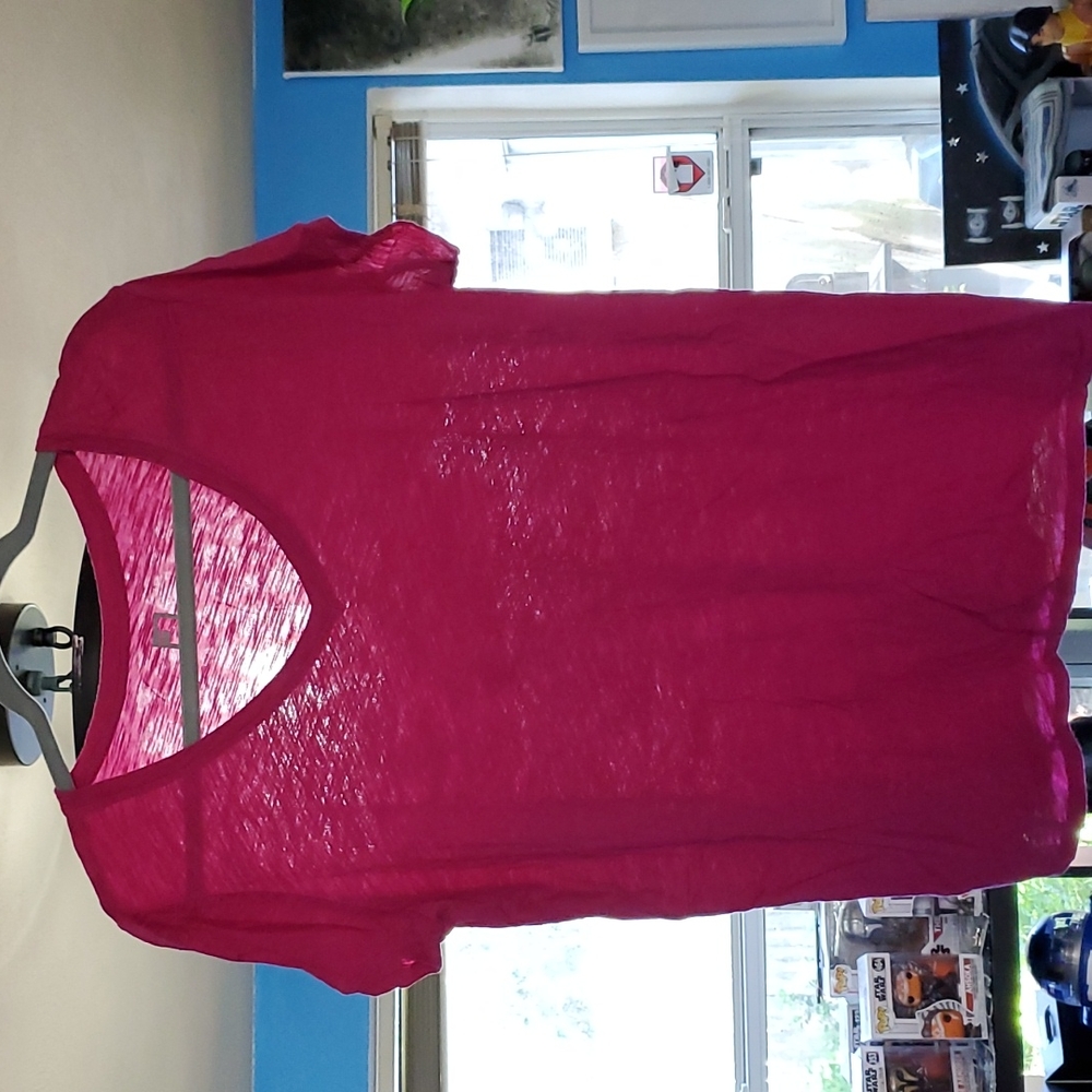 JCP short sleeve light cotton shirt with V-neck